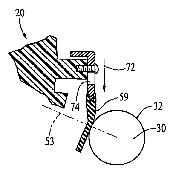 Remanufactured toner cartridge having modified roller section