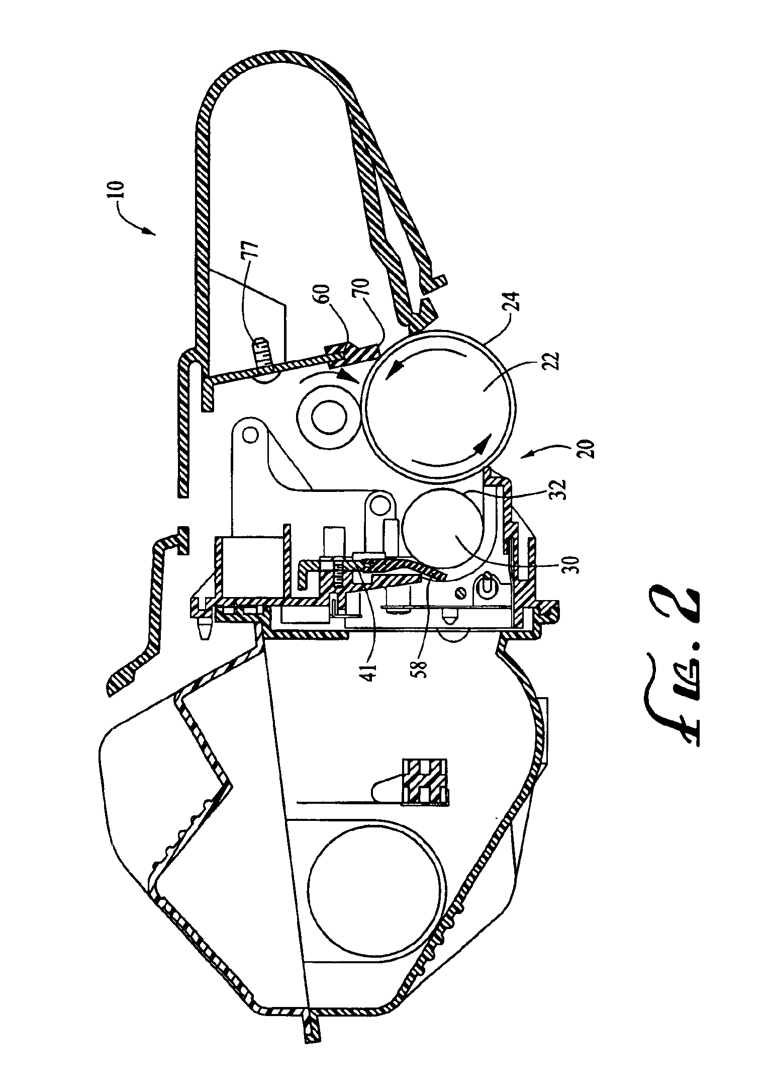 Remanufactured toner cartridge having modified roller section