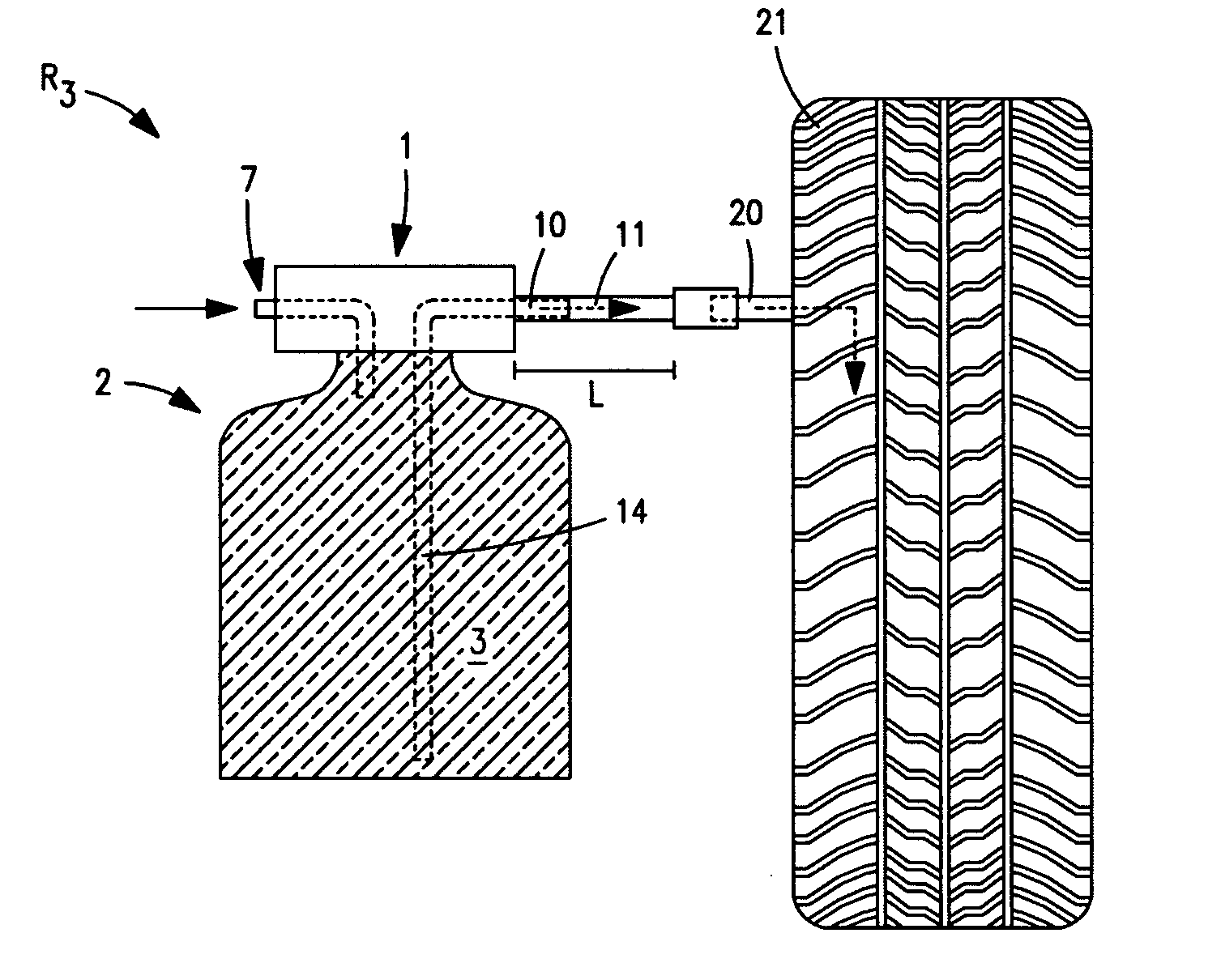 Device for discharging tire sealant from a container