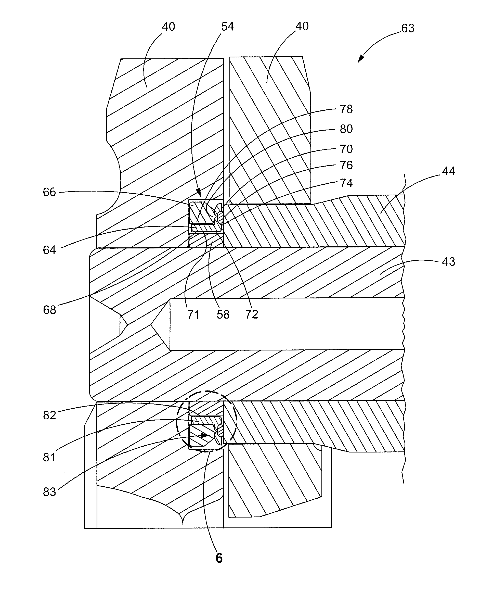 Seal assembly with complementary surface deformations