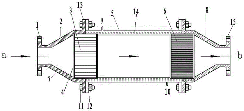 Exhaust corrugated flame arresting purification device for mine diesel engine