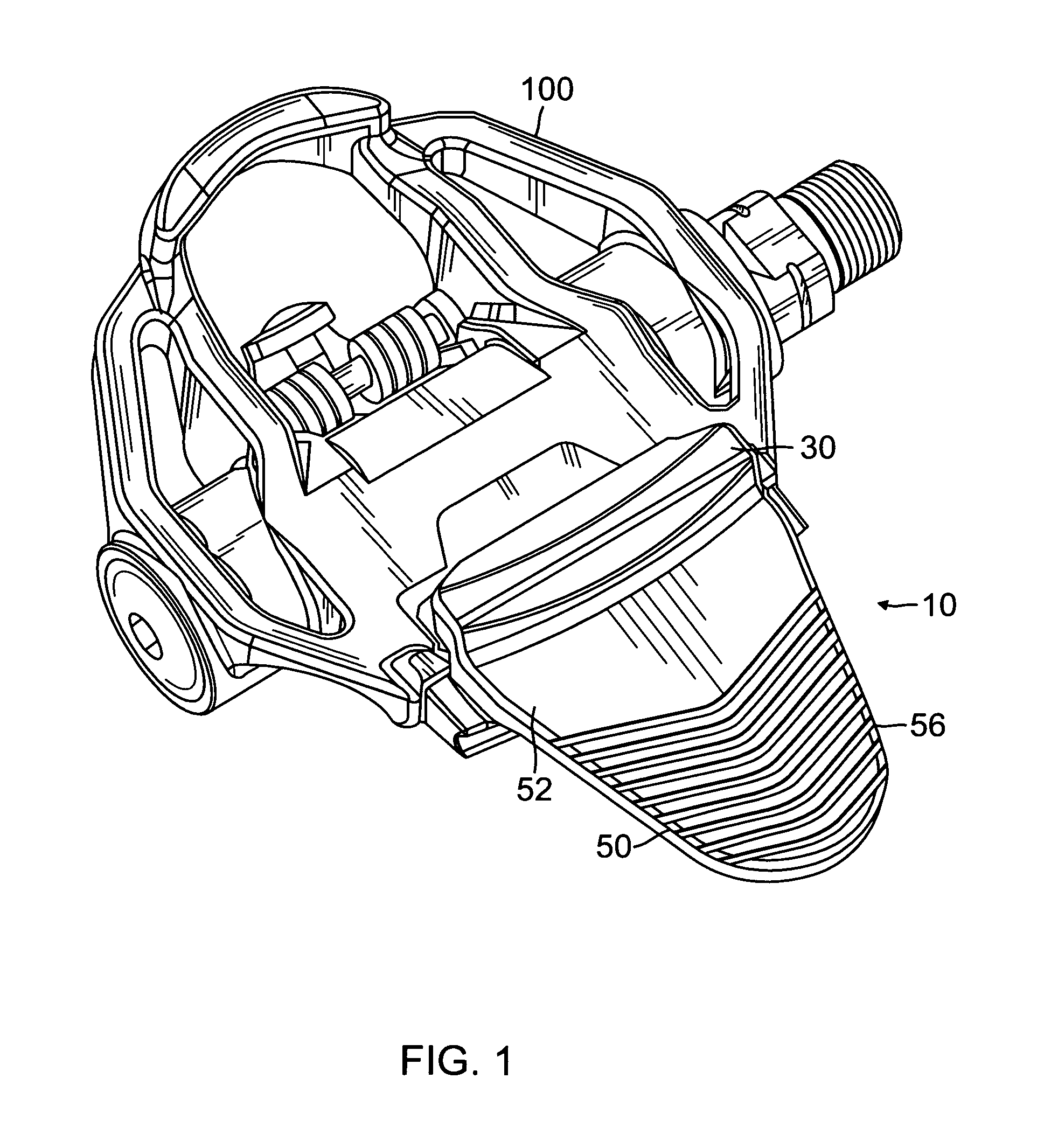 Spring-loaded retention and release mechanism for use on clipless bicycle pedals