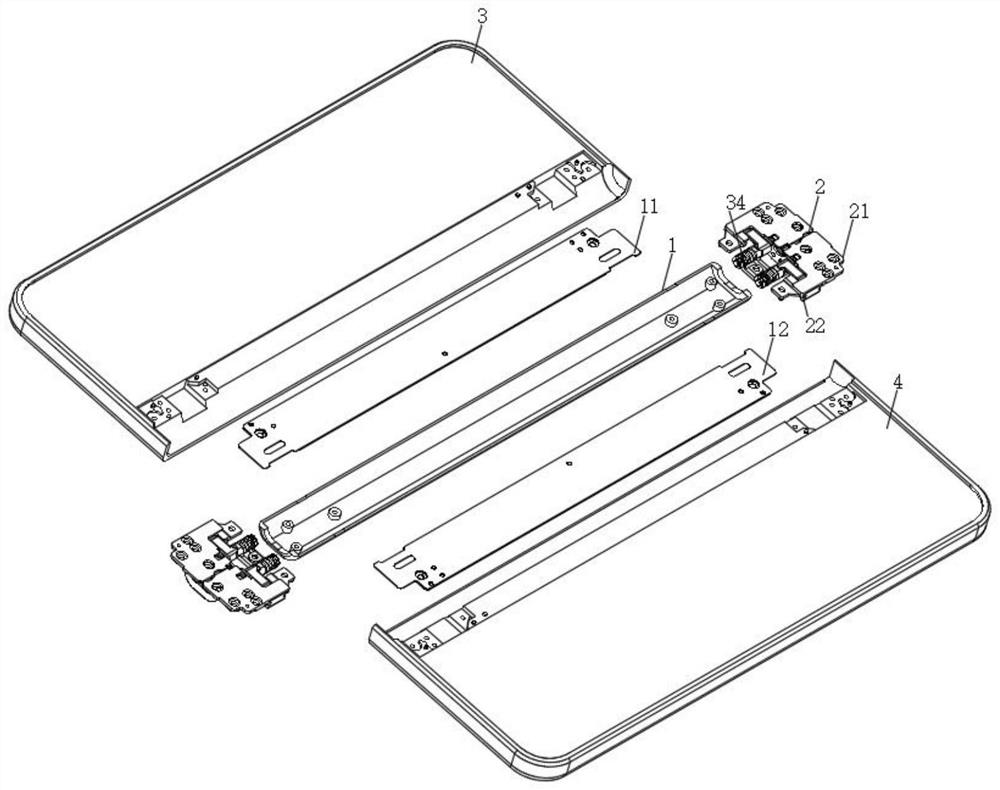 Inner folding hinge applied to mobile terminal and terminal equipment