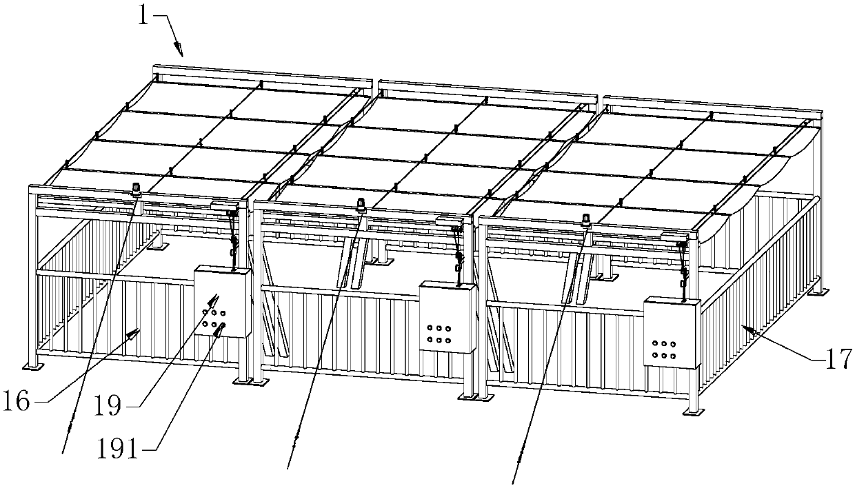 Large-span awning device