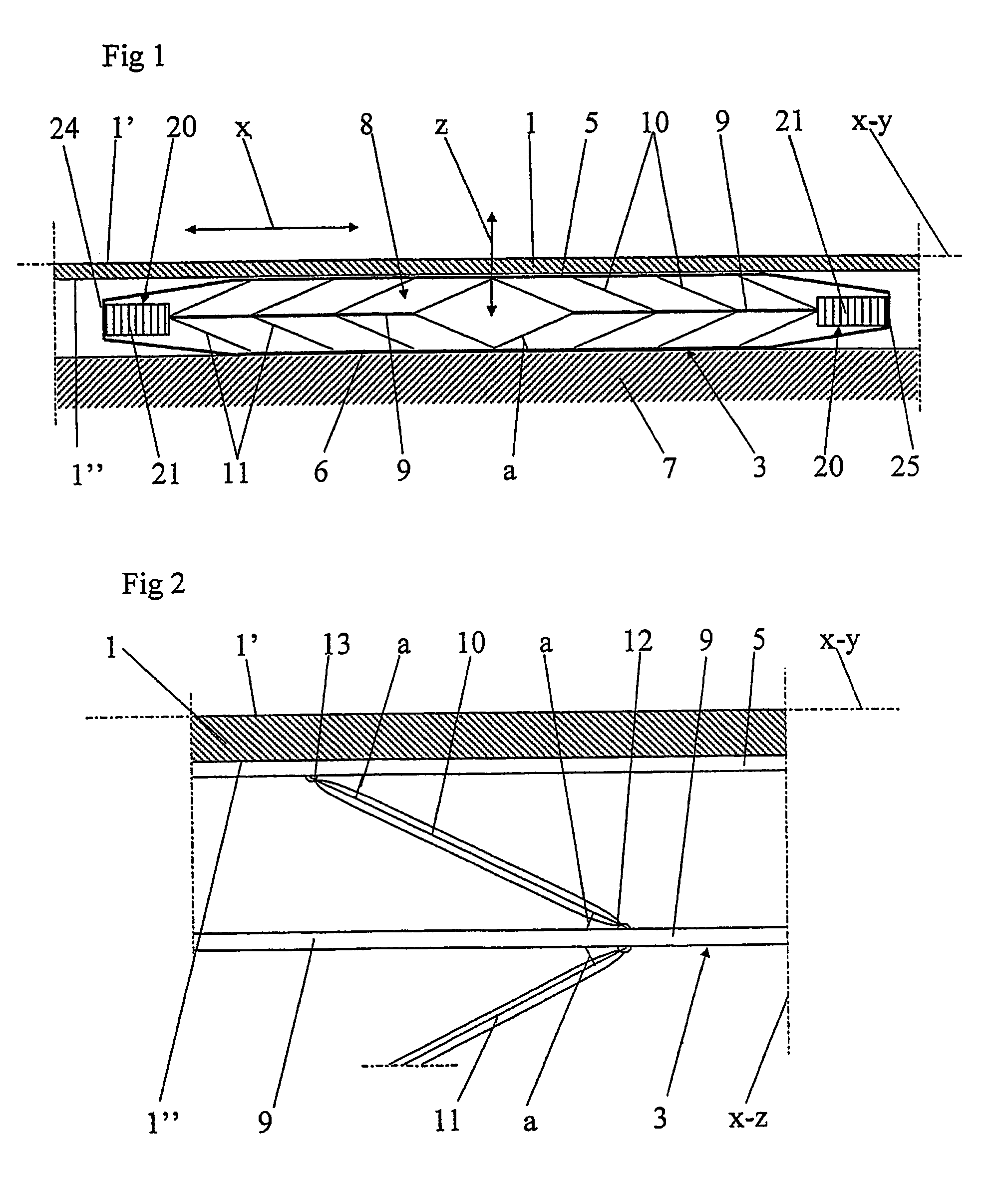 Device for actuating a membrane and a vehicle comprising a device for actuating a membrane