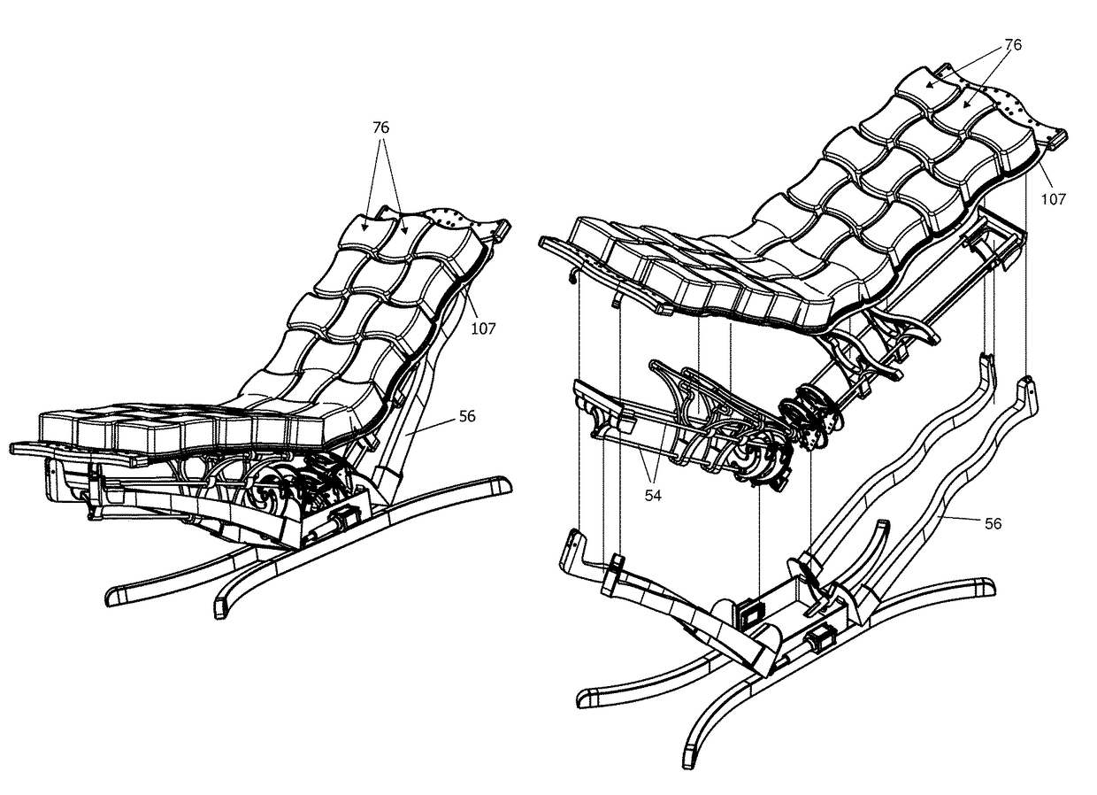 Multi layered modular support system for lounge and other applications