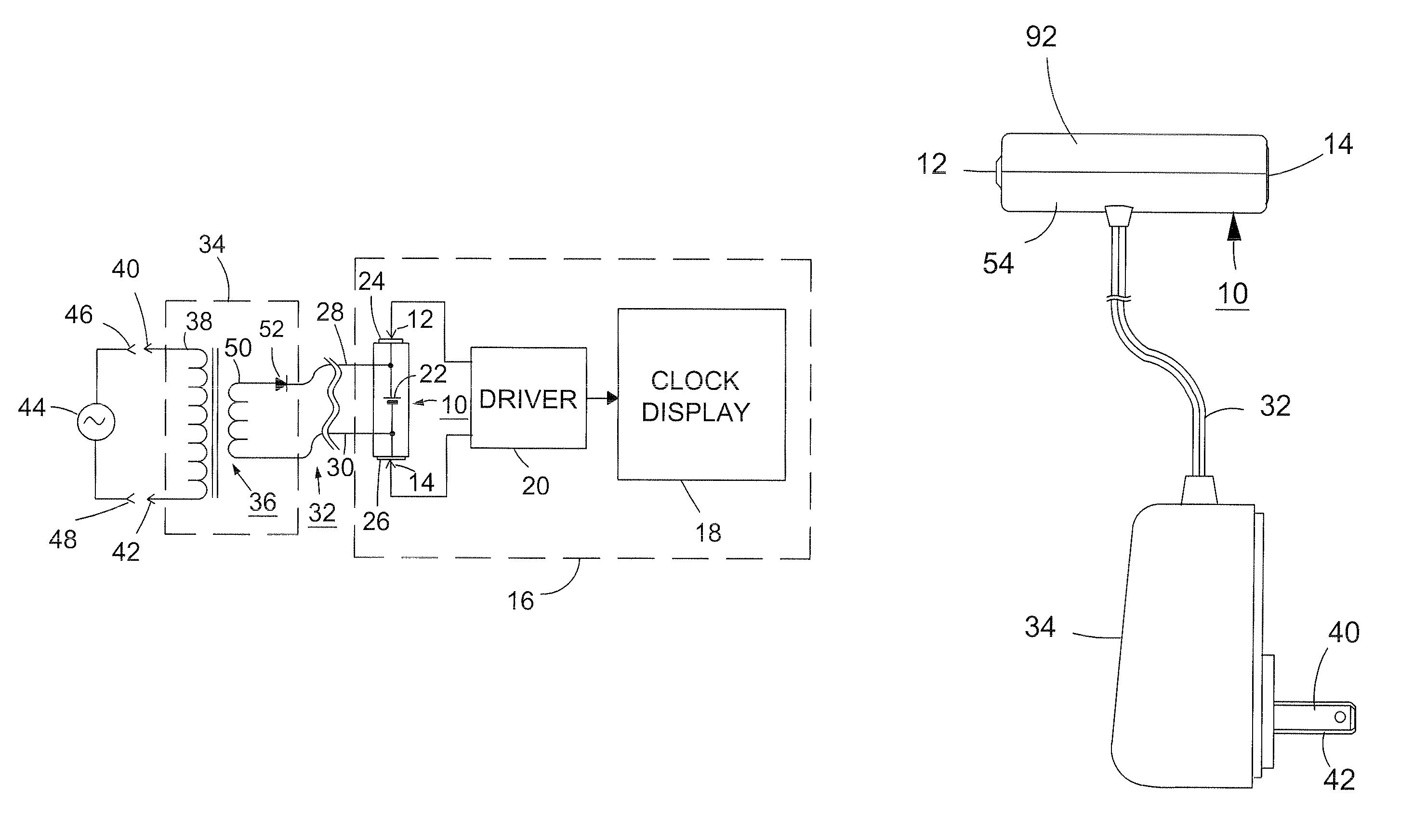 Power supply for clock