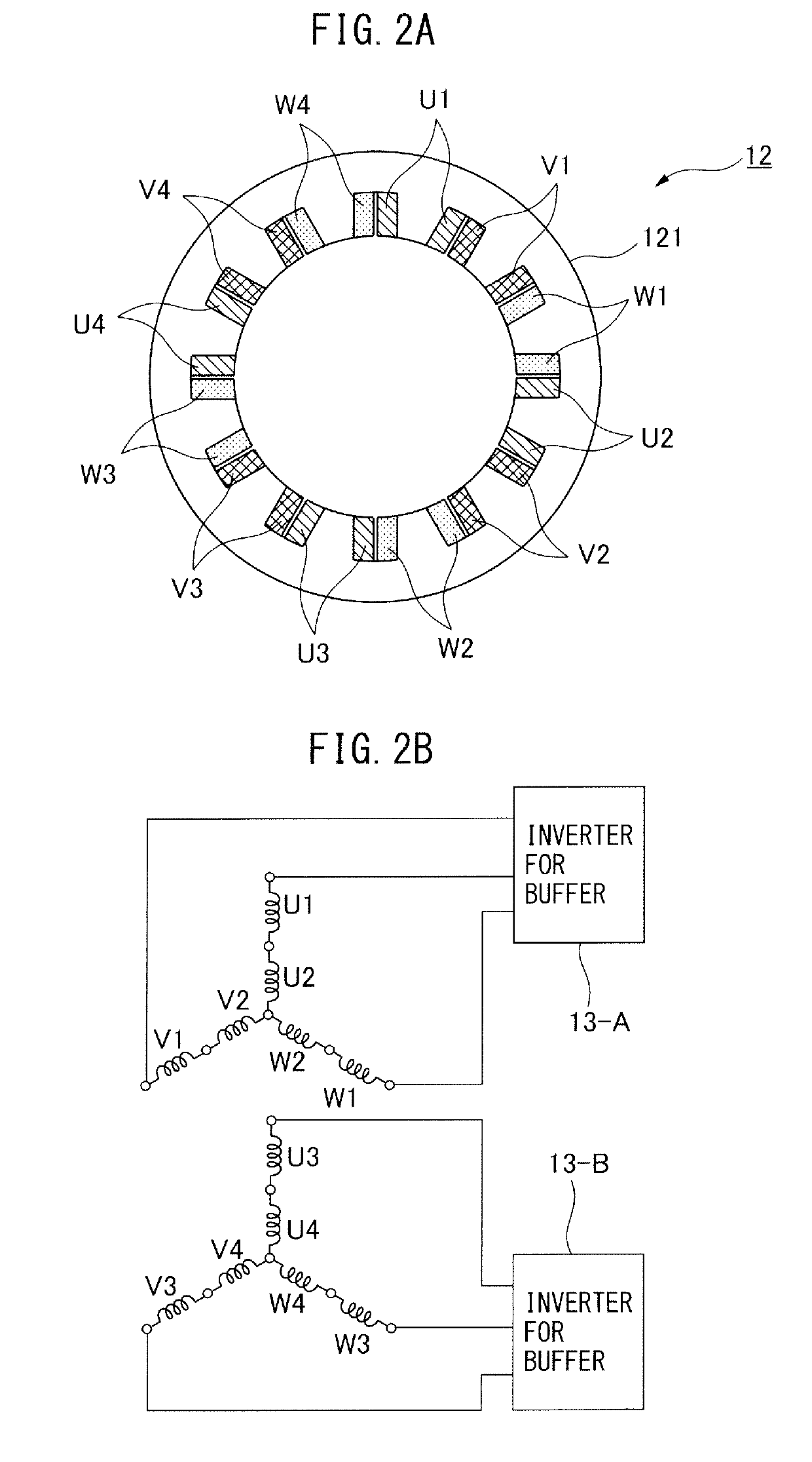 Motor drive system including servomotor for buffer including plural windings