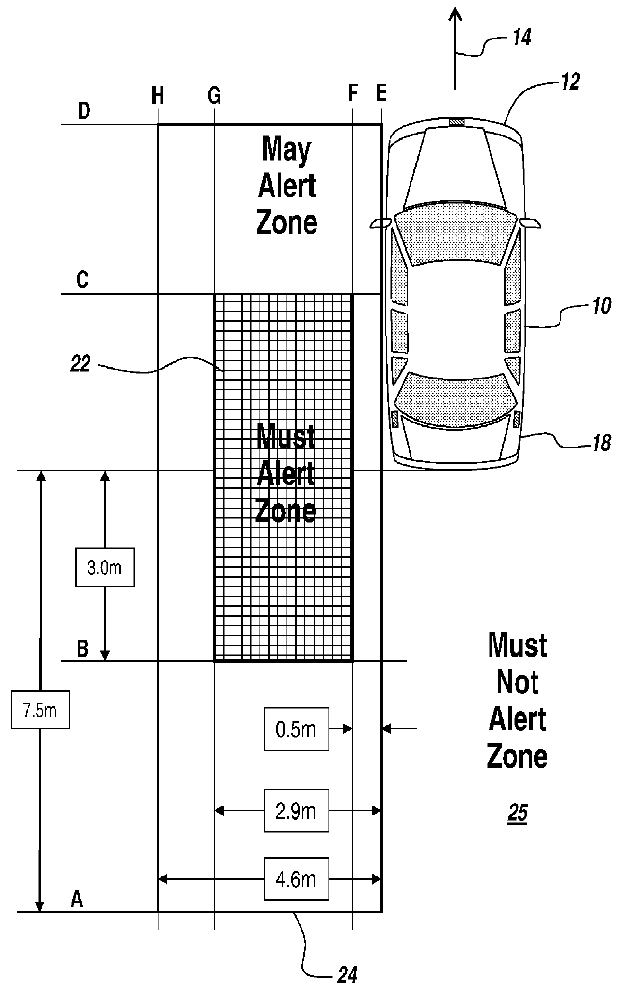 Vehicle radar system with blind spot detection