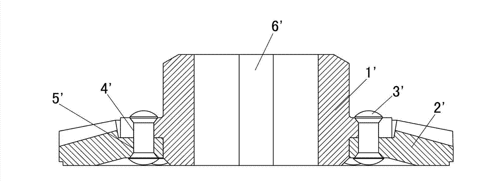 Riveting tool and method for mounting bevel gear components by same