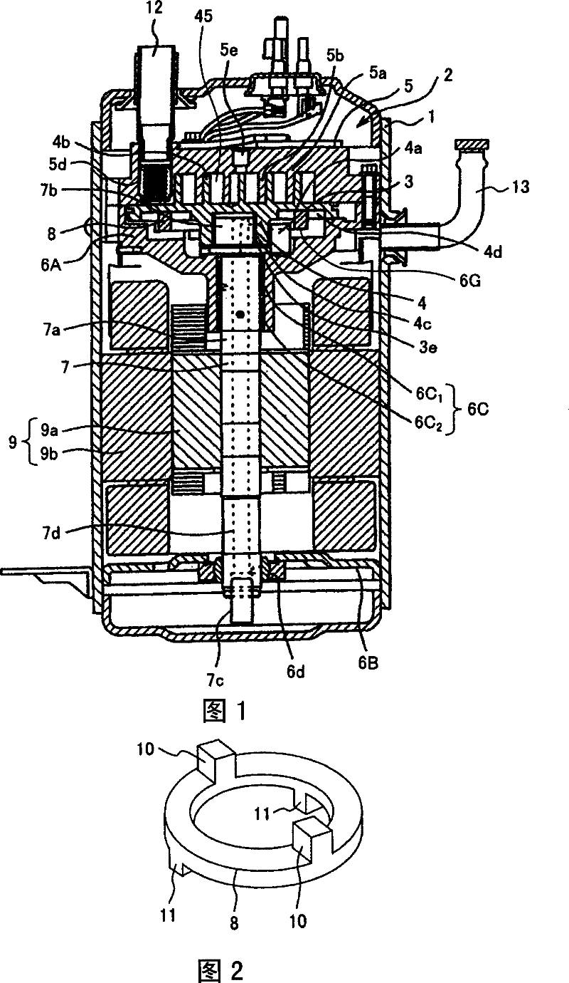 Sliding component and swirl motor compressor using the same