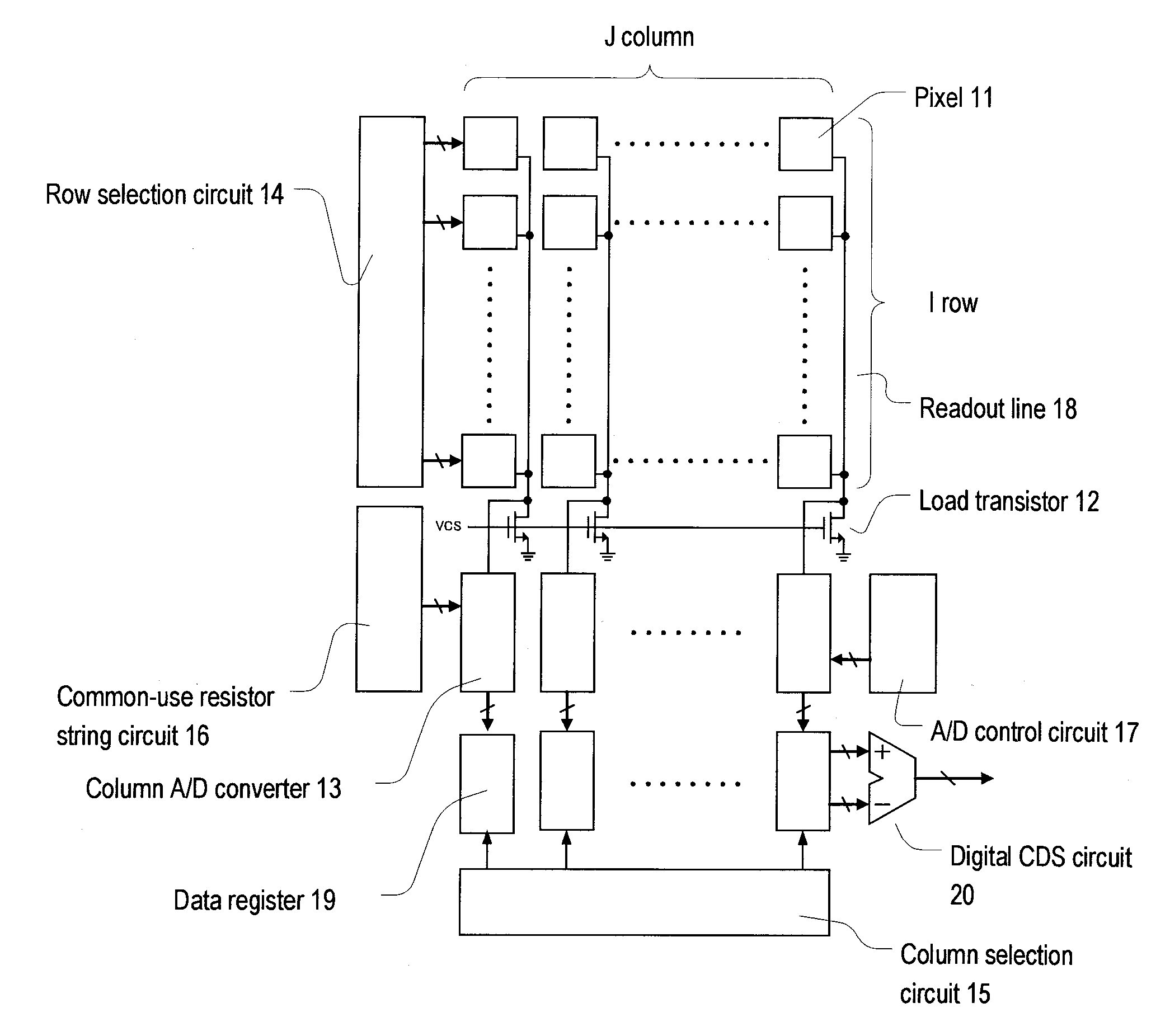 A/d converter unit for image sensor