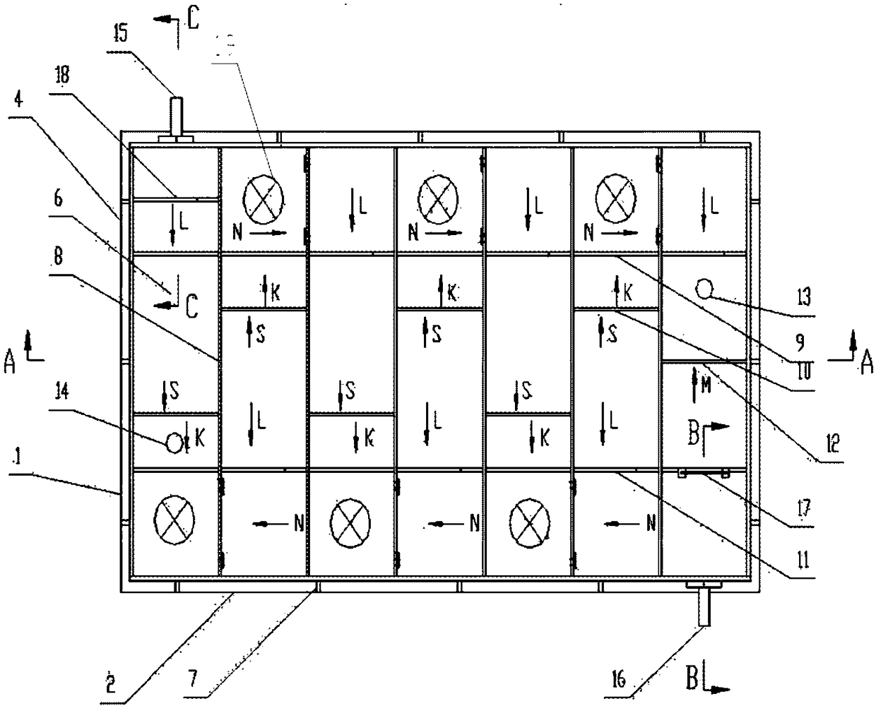 Novel nuclear fuel reprocessing big-flow-ratio mixing and clarifying tank