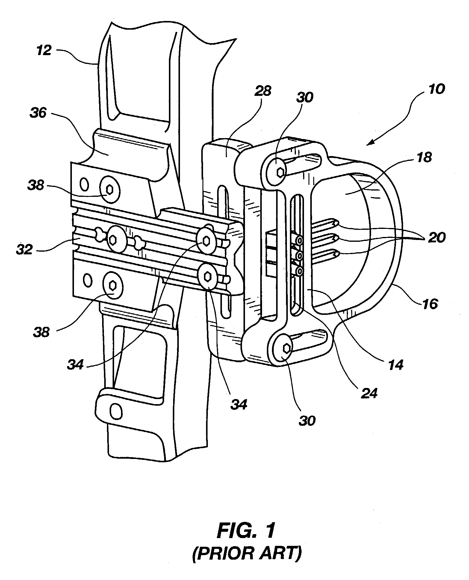 Fixed pin bow sight