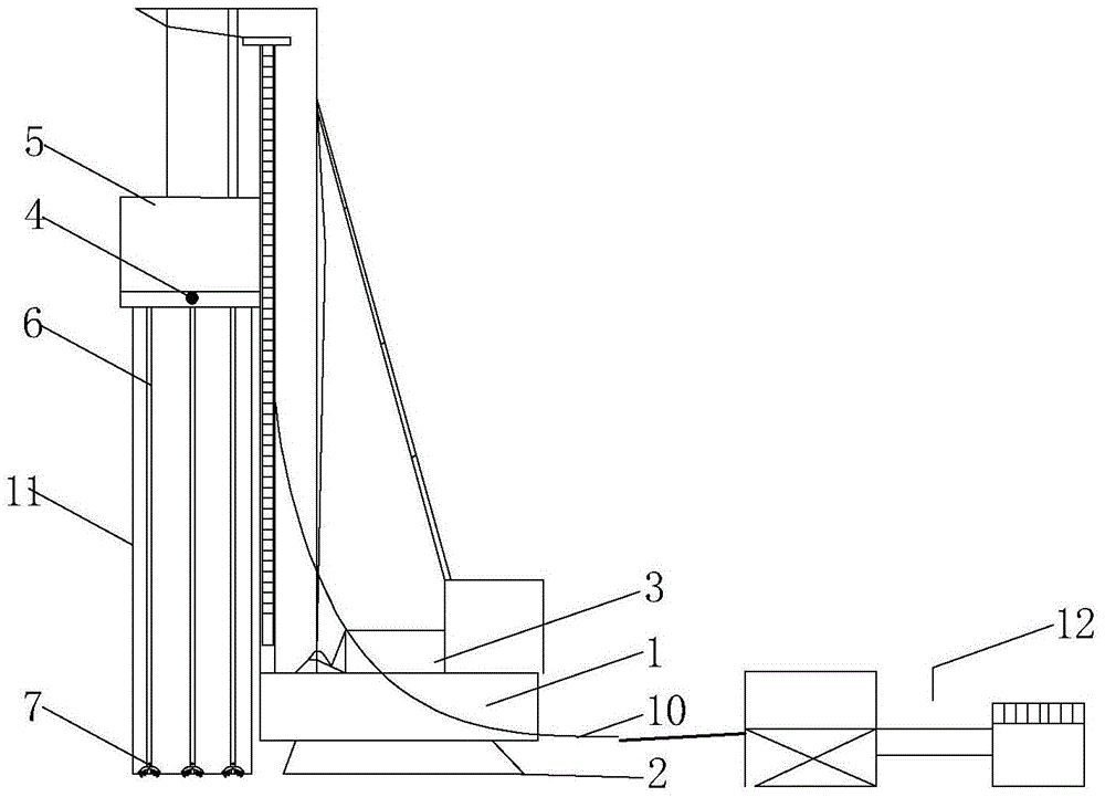 Multi-head mixing type cast-in-place large-diameter pipe pile device and its application