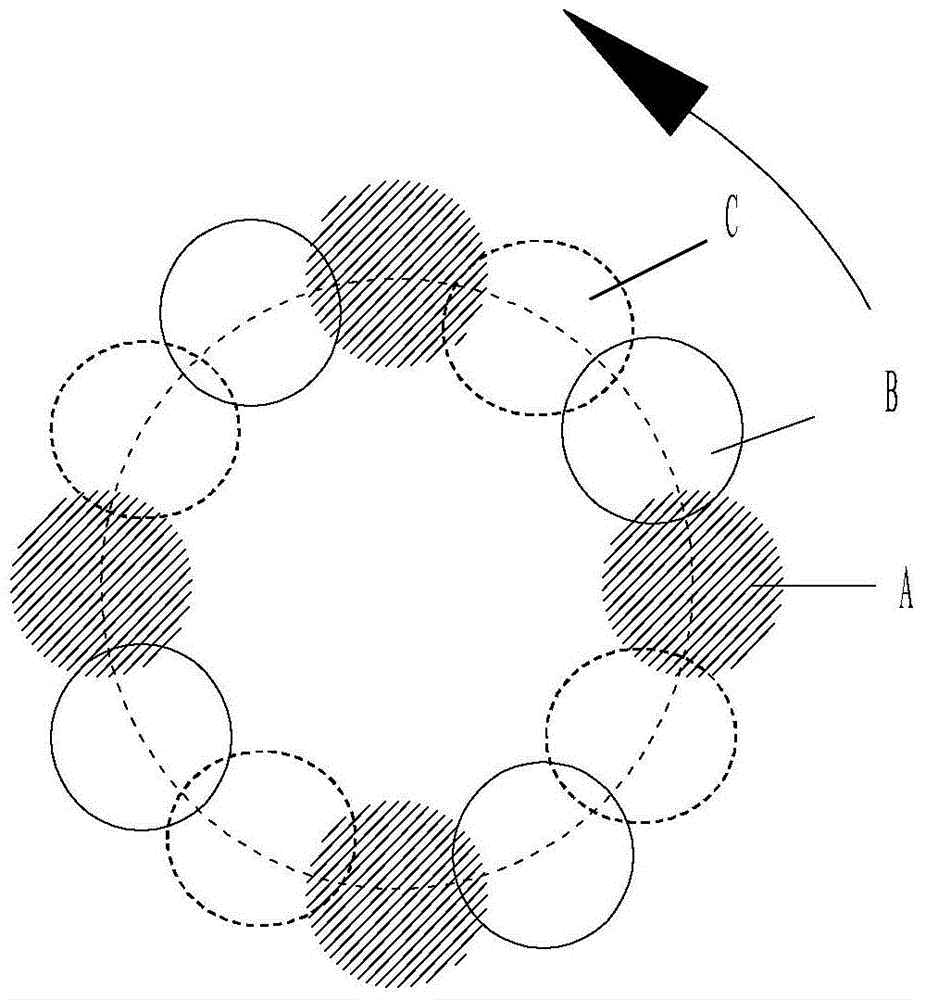 Multi-head mixing type cast-in-place large-diameter pipe pile device and its application