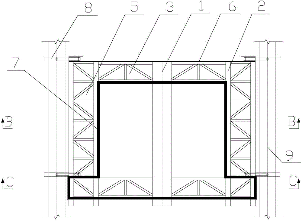 Piling limiting frame for intertidal zone offshore wind power foundation pile sinking and construction method thereof