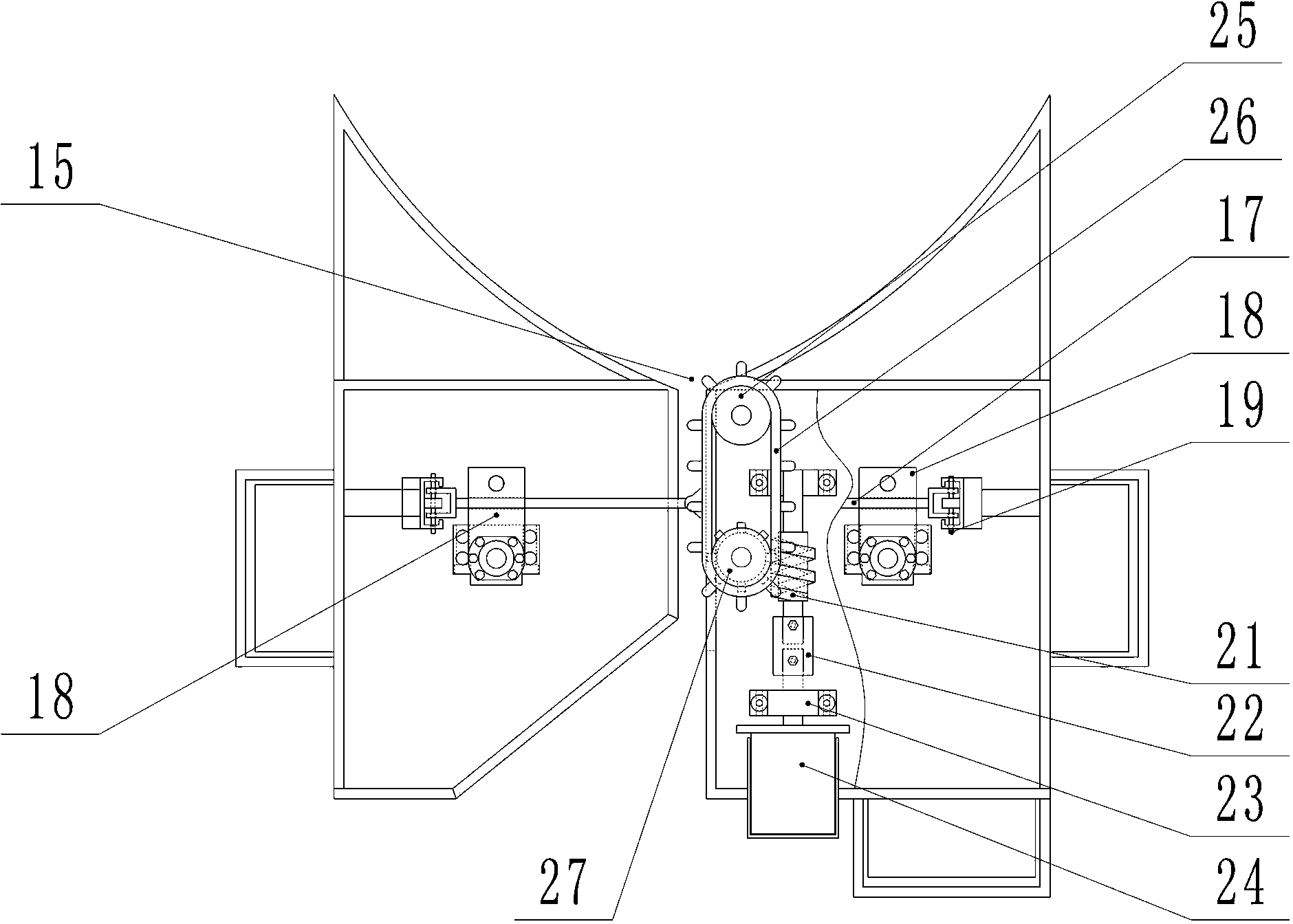 Mulberry leaf picking device of automatic worm and gear type driving mulberry leaf picking machine