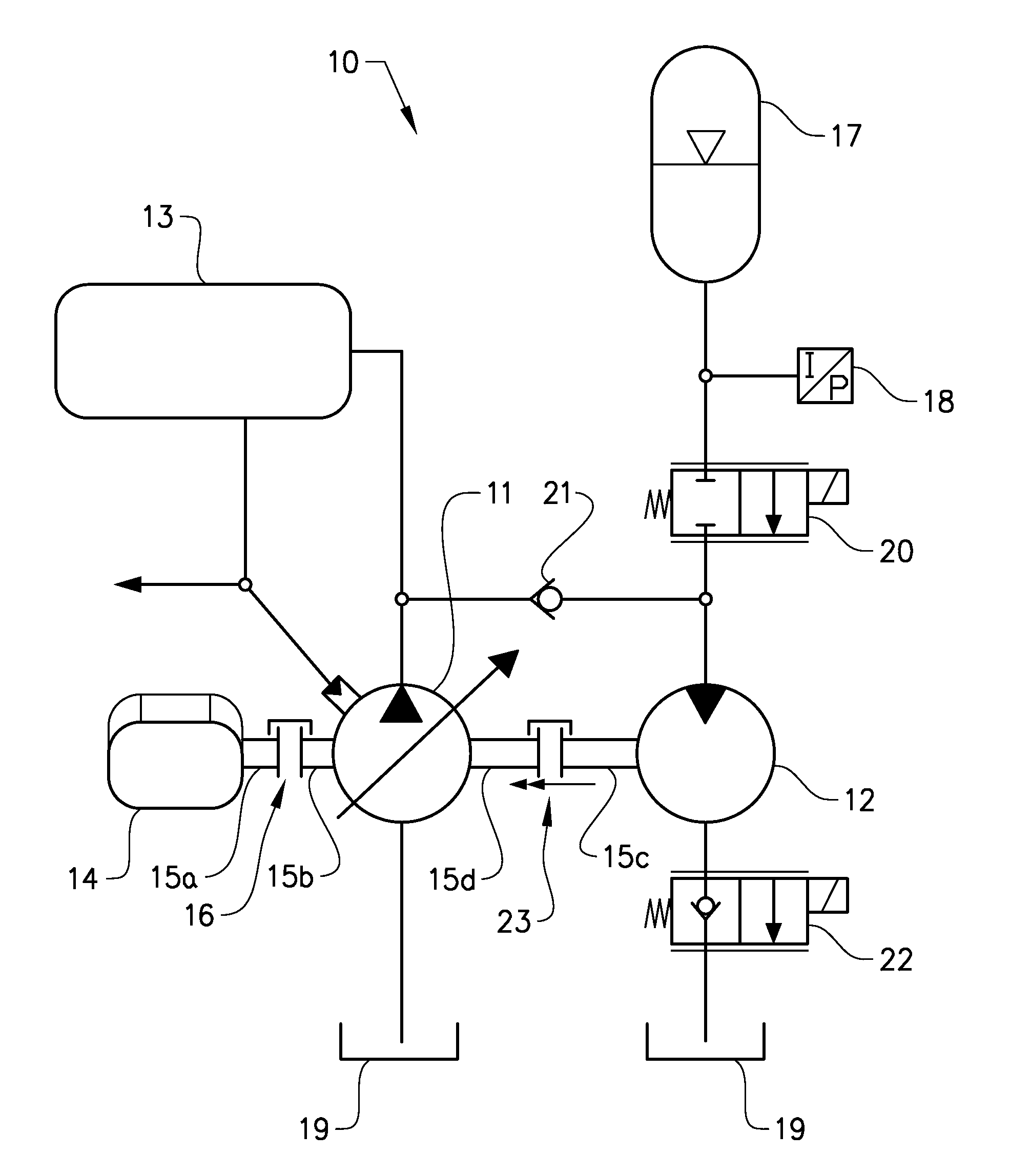 Hydraulic start/stop system