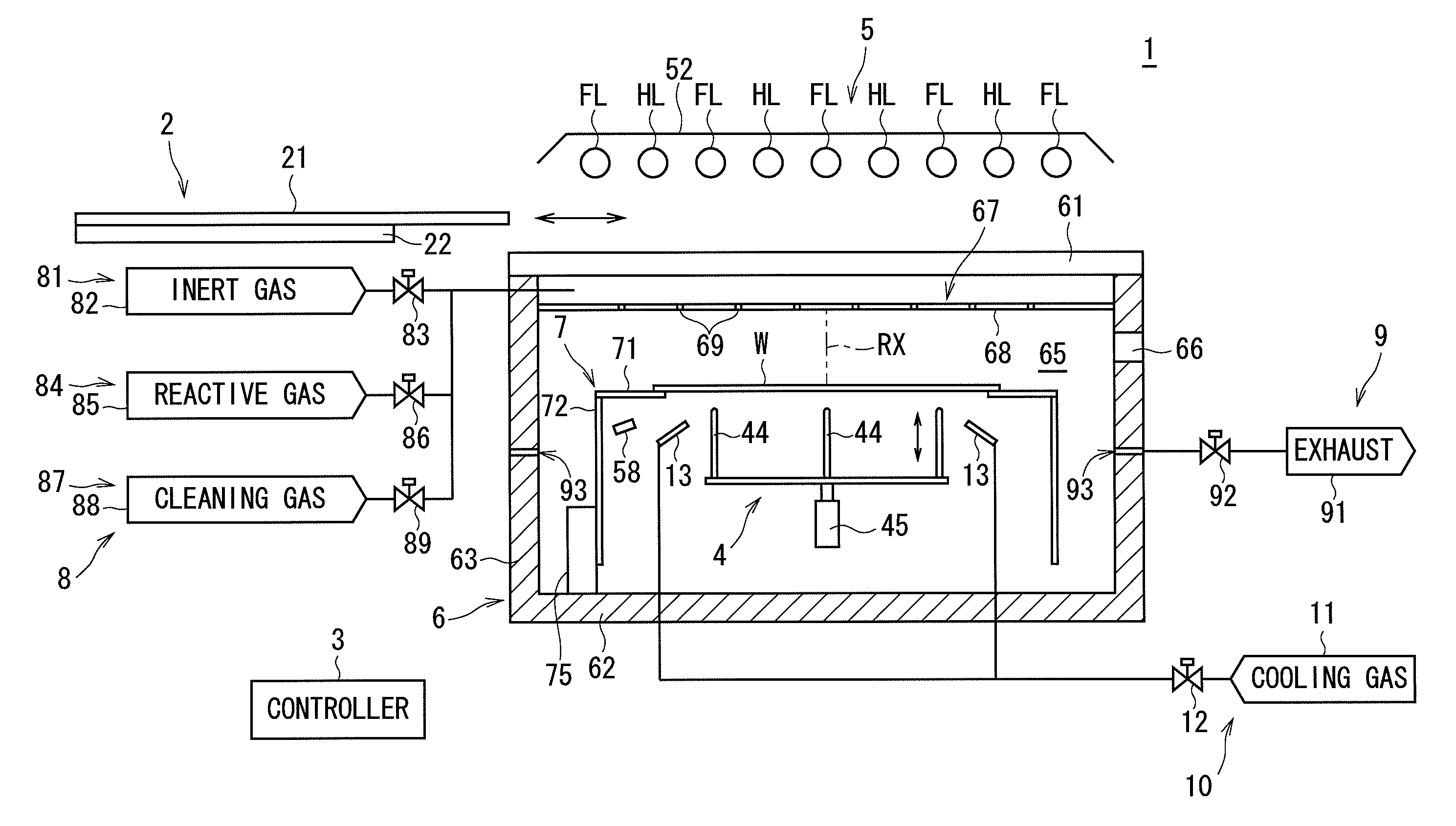 Apparatus for and method of heat-treating thin film on surface of substrate