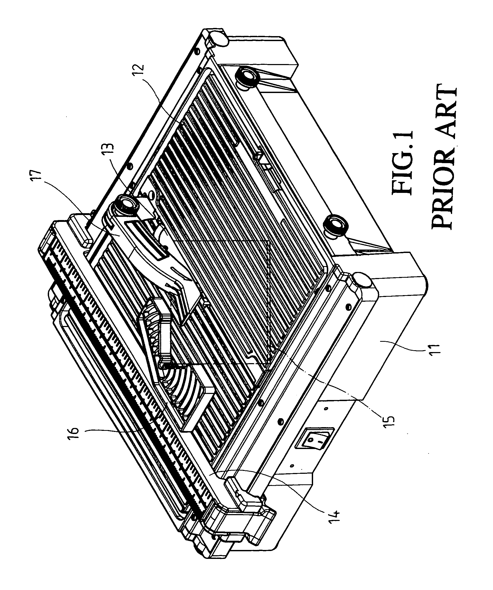 Laser guiding device for tile cutting machine