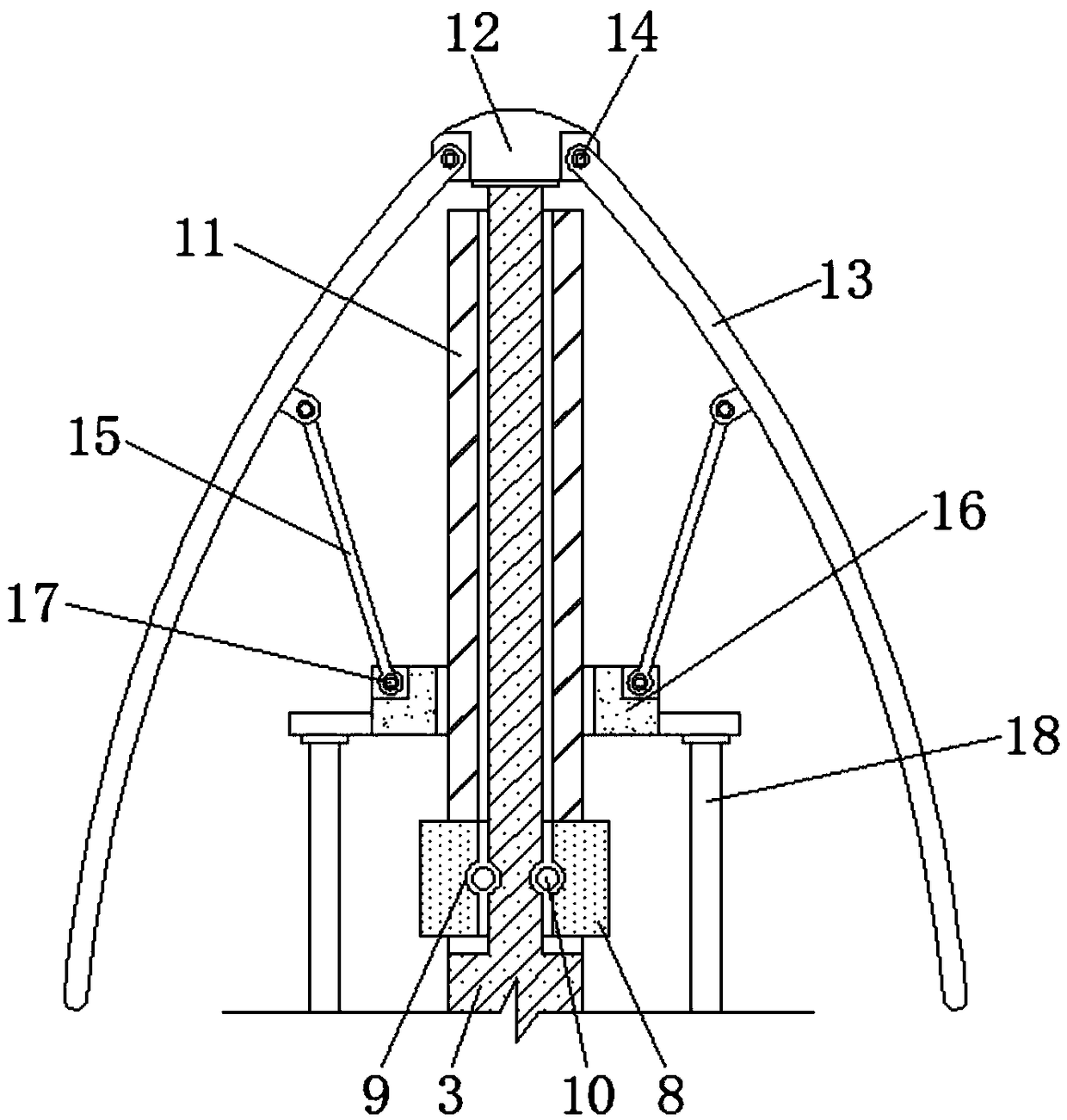 Supporting device for tunnel construction