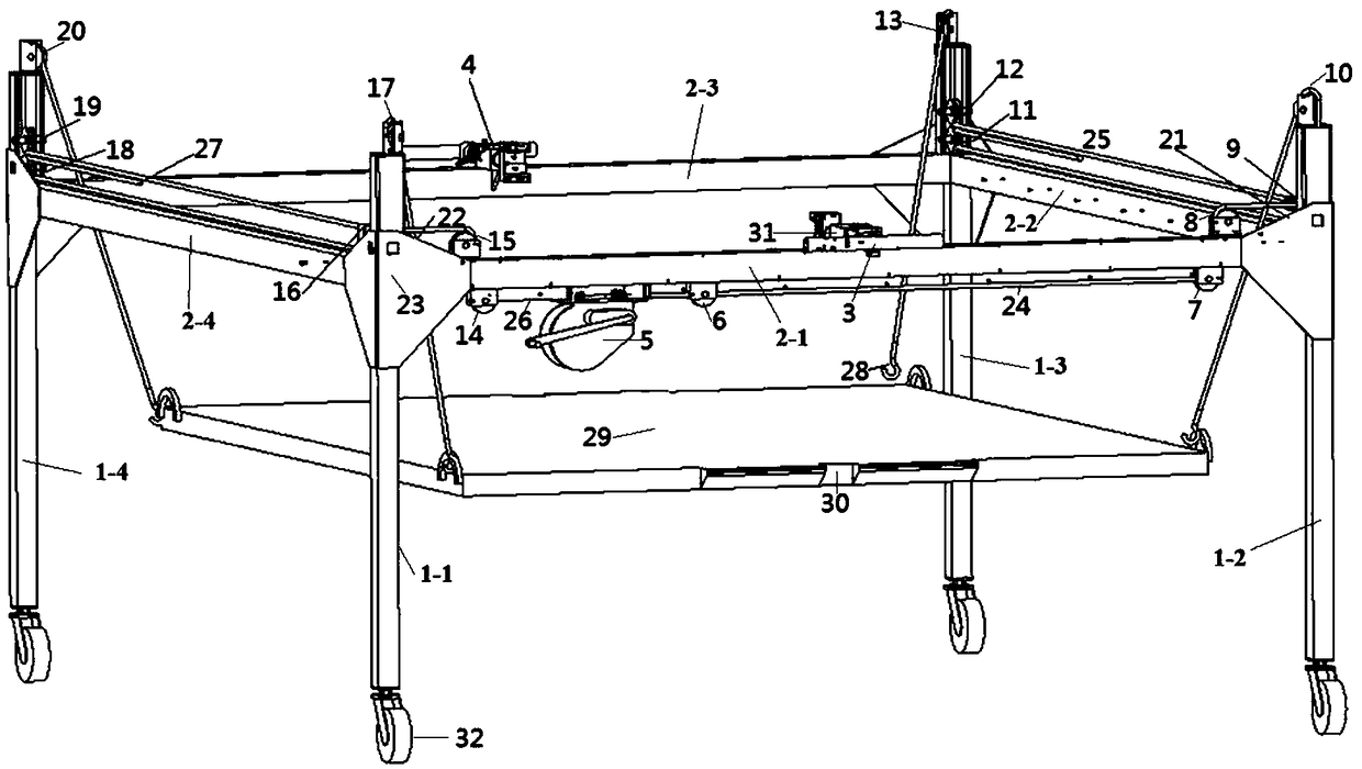 Aviation tray lifting and turnover device