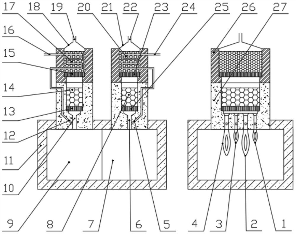 Low-nitrogen double-heat-storage natural gas burner