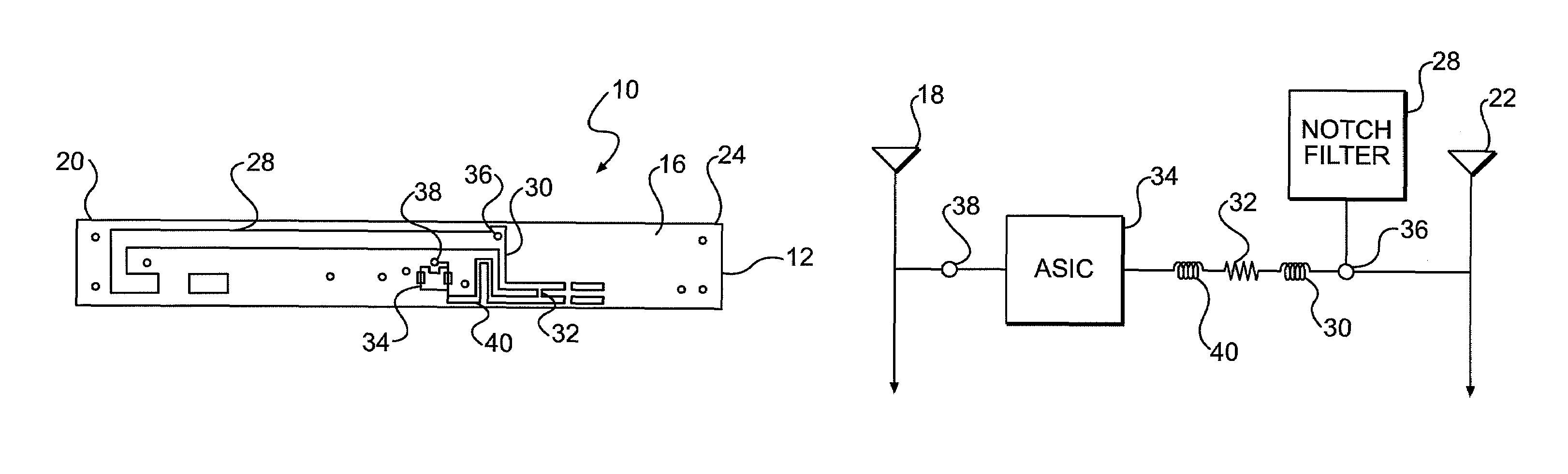 Transmission line notch filter