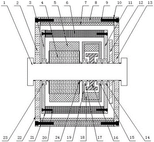 Self-excitation type retarder adopting double-rotor structure and control method of self-excitation type retarder