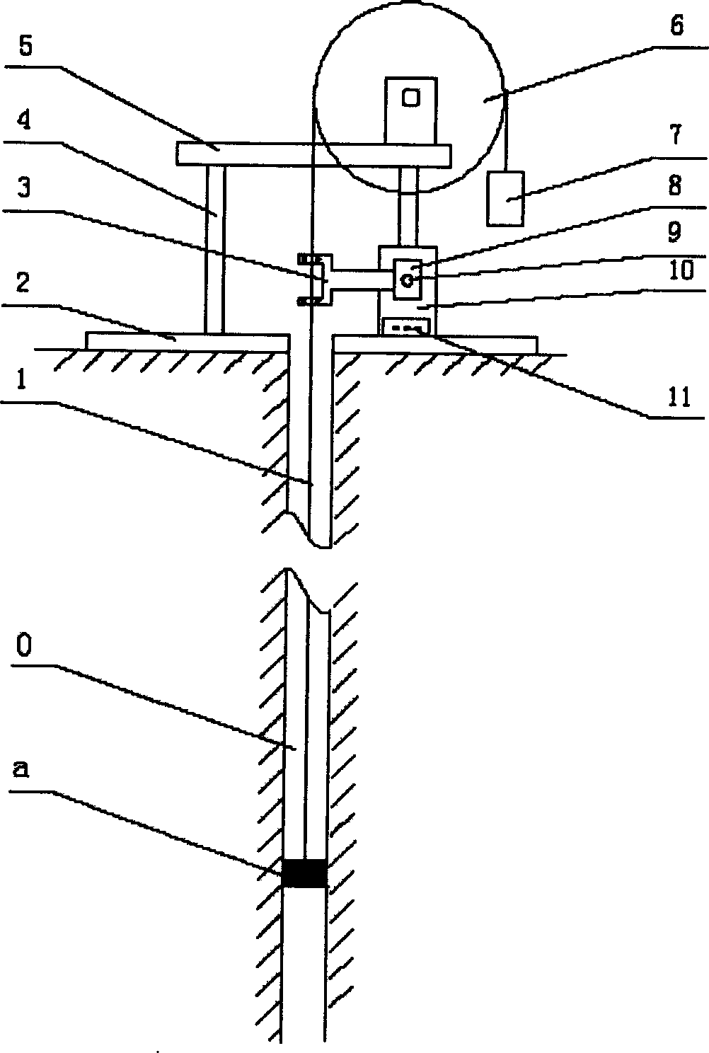 Method and its device for frozen soil subside and drill monitoring