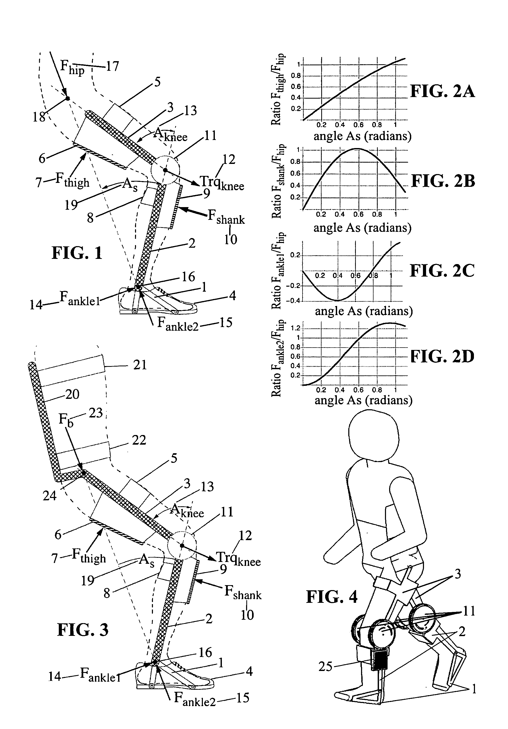 Metabolically efficient leg brace