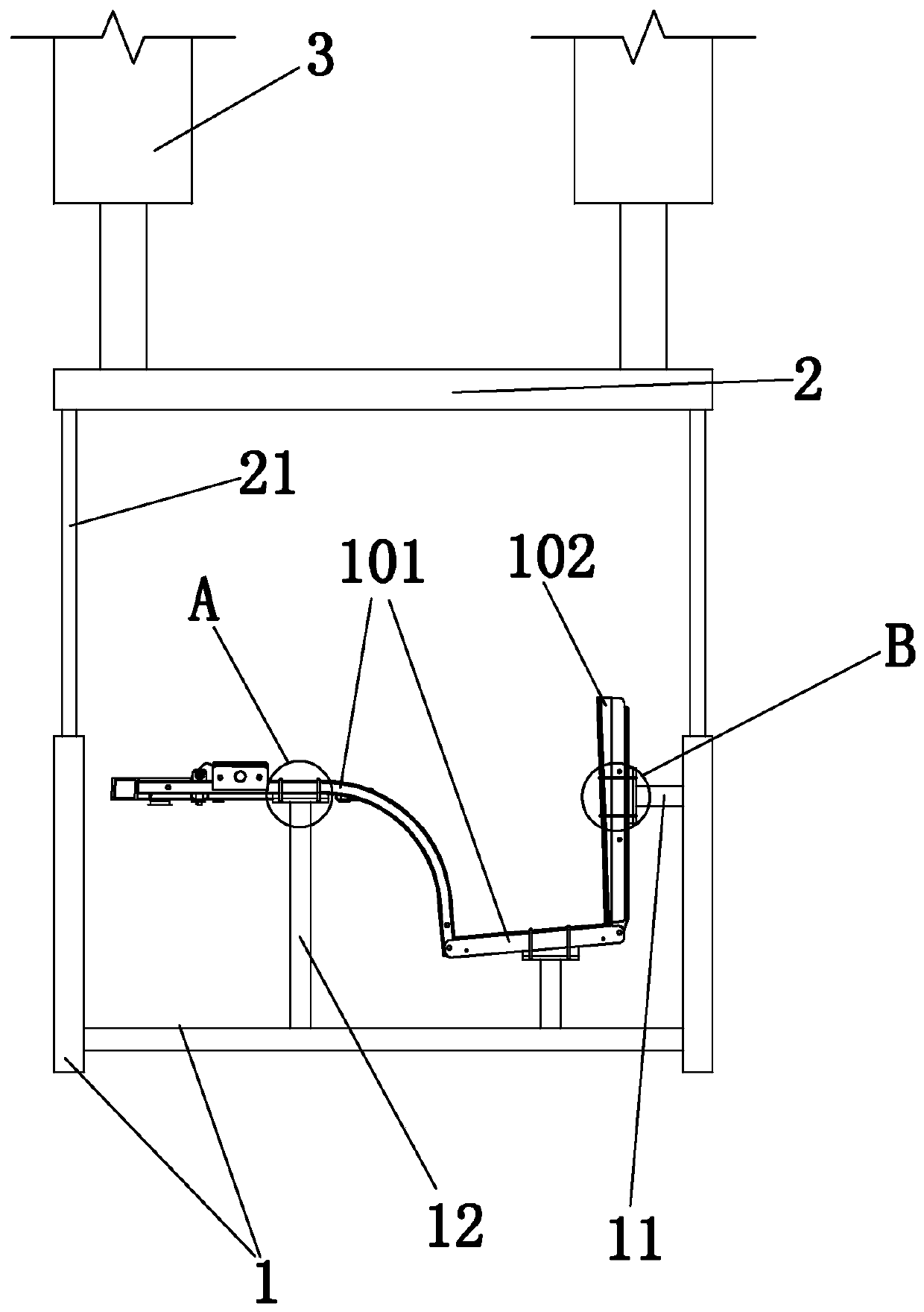 A welding jig for a suspended head seat bracket