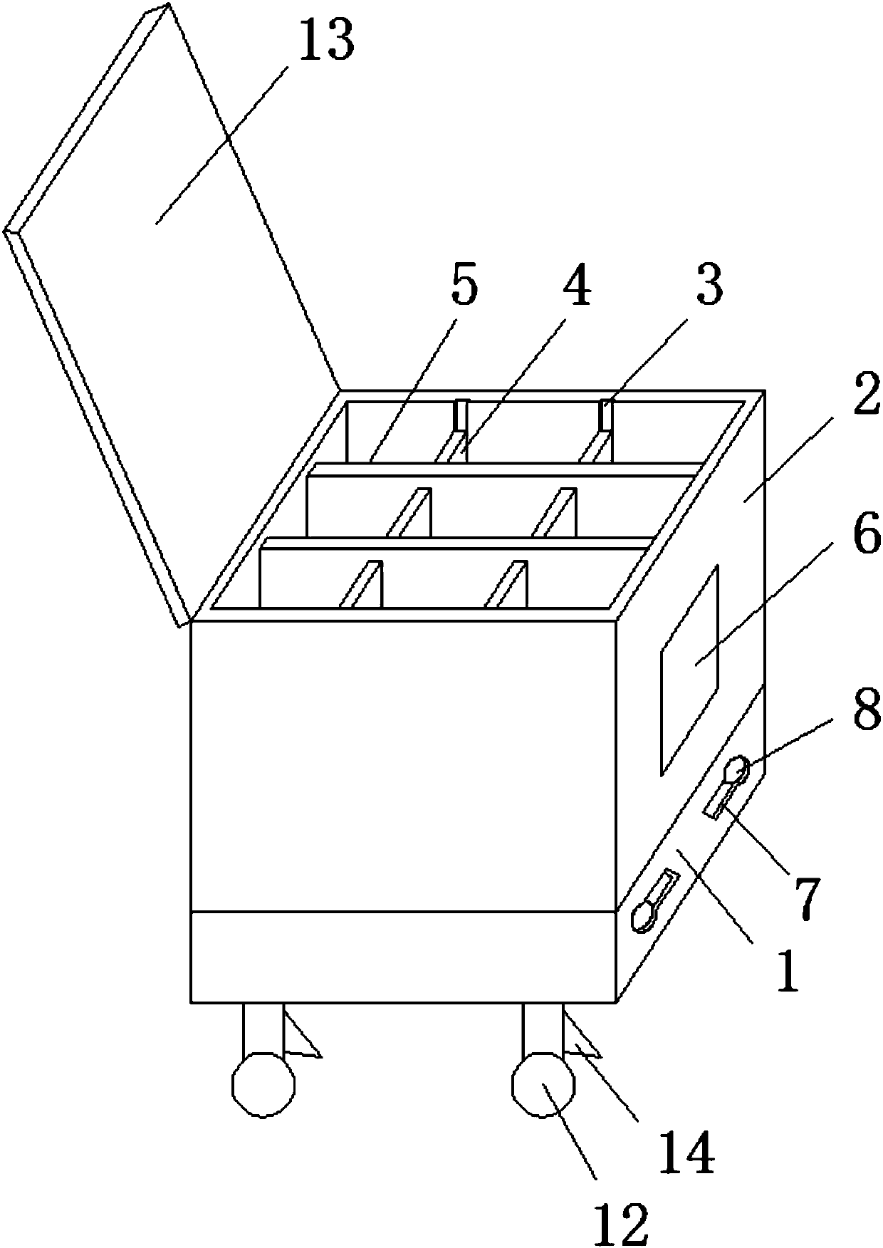 Wooden box with convenience in use and long service life