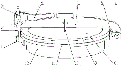 Quick-opening and quick-closing pressing beam hasp-type feeding and discharging device