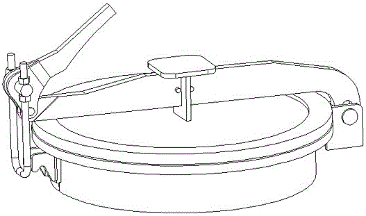 Quick-opening and quick-closing pressing beam hasp-type feeding and discharging device