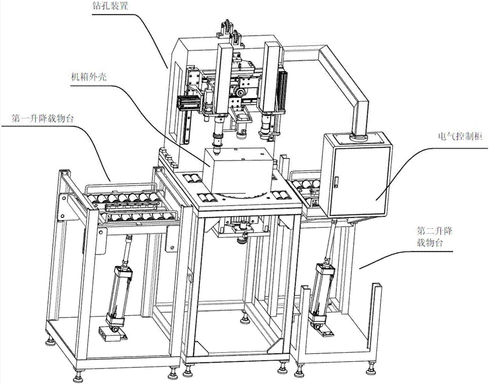 Drilling mechanism for case shells and case assembly system