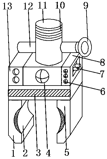 End executor of mechanical arm of numerical control machine tool of L-shaped high pressure pipe joint