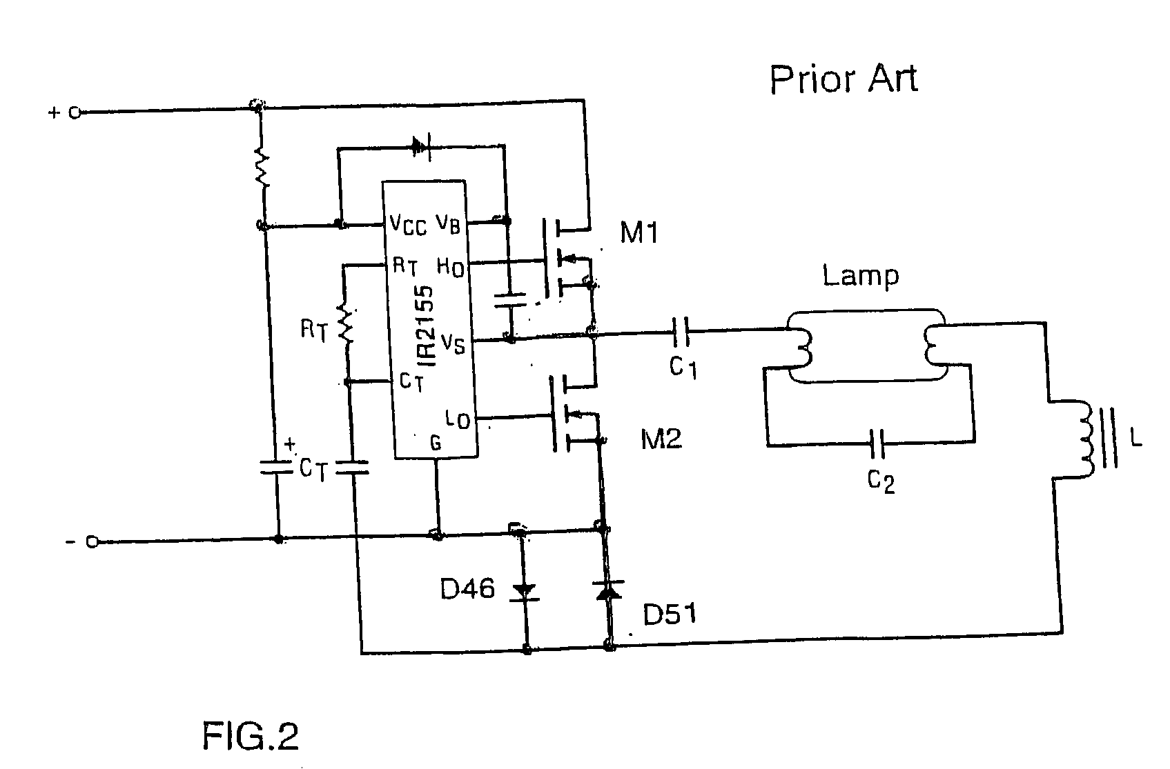 Feedback circuit and method of operating ballast resonant inverter