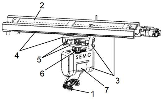 A method and device for changing the attitude and position of the taping head in the air