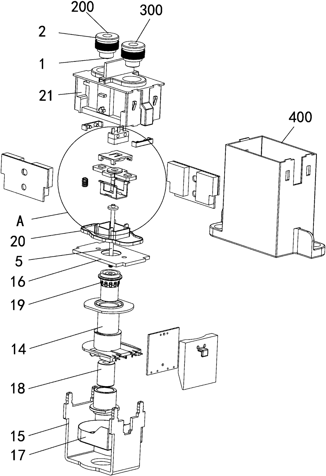 High-voltage DC on-off device anti-deflection mechanism and high-voltage DC on-off device