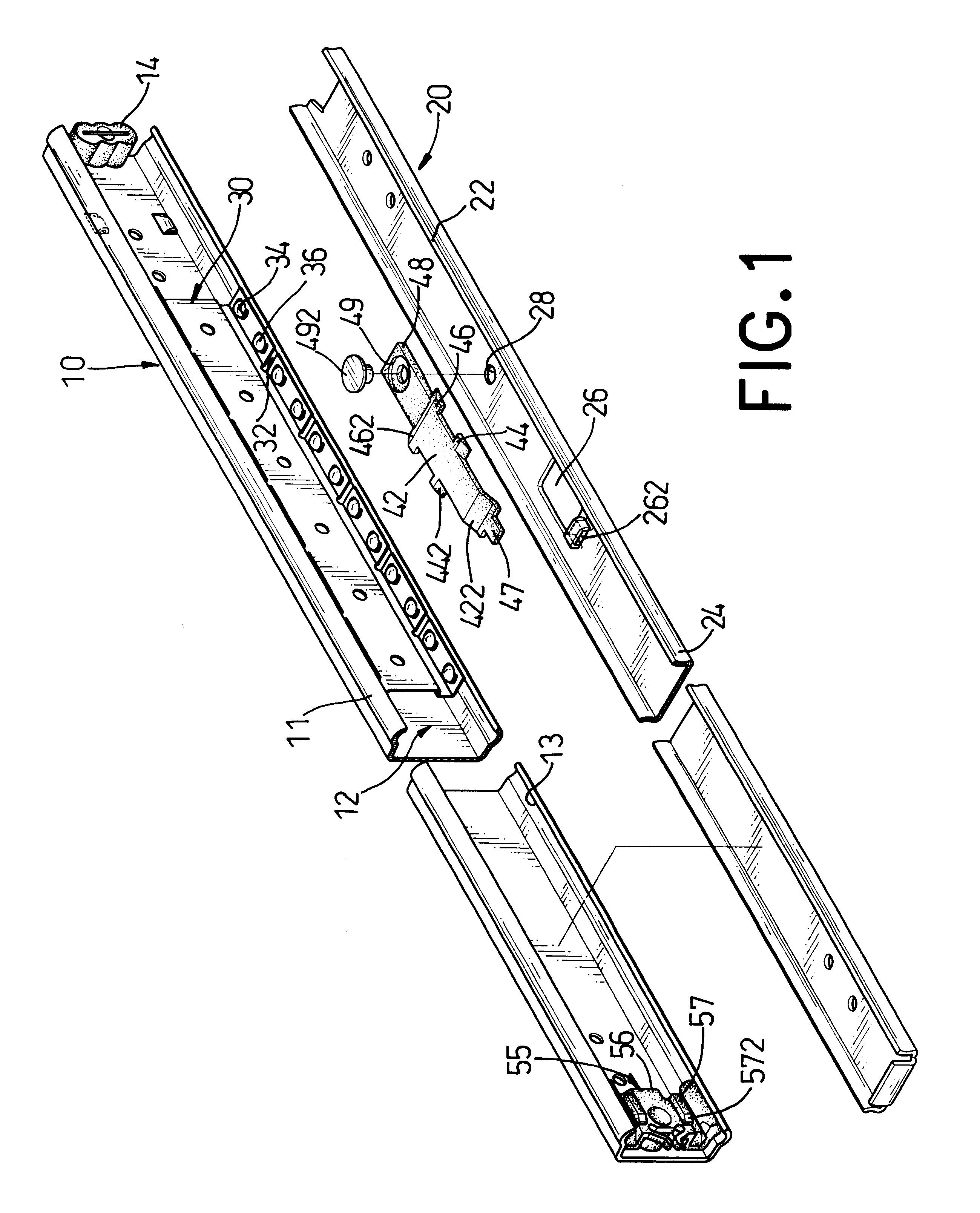 Detachable rail for a drawer track