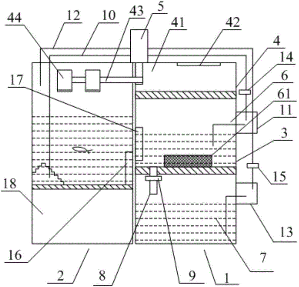 Intelligent water changing and bait casting device of household fish tank