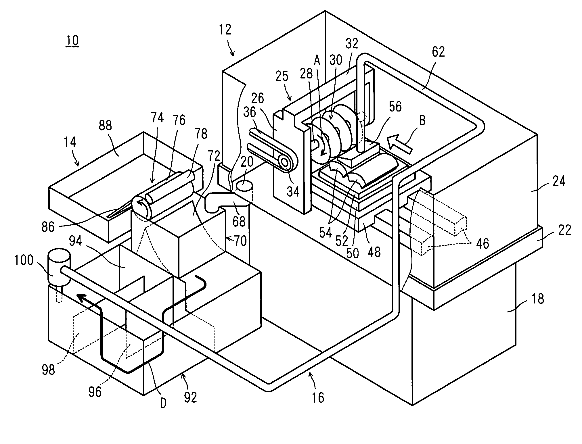 Method and apparatus for grinding magnetic member and method and apparatus for treating waste fluid