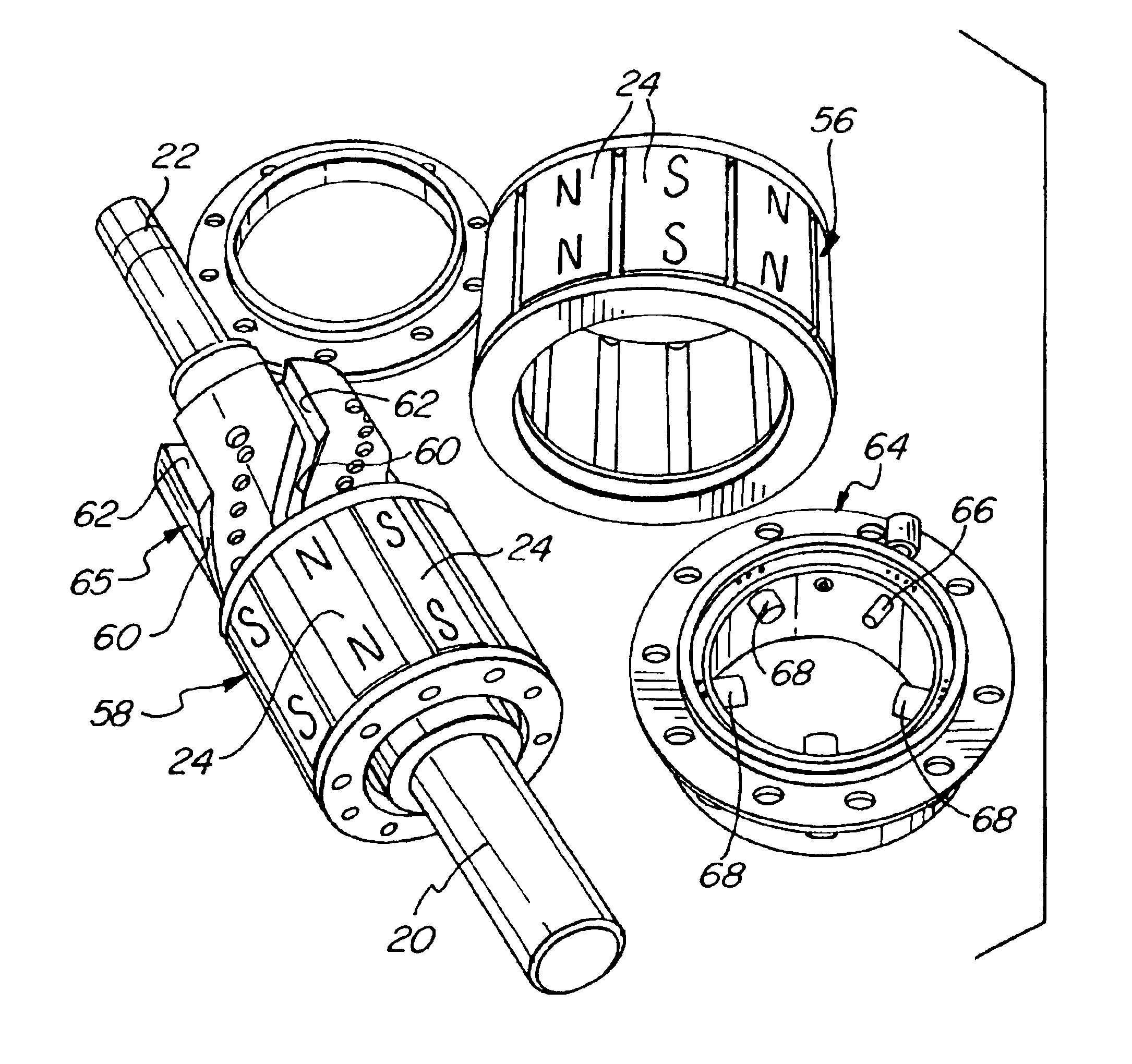 Permanent magnet motor having flux density characteristics that are internally variable