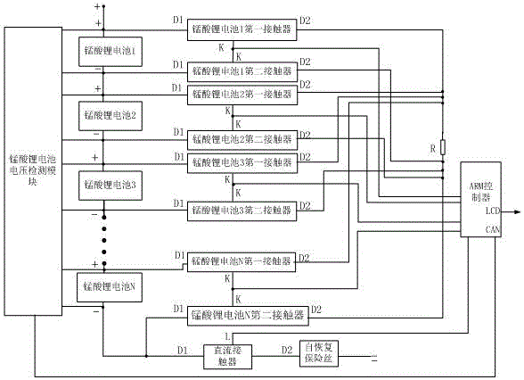 ARM control based high current equalization method for lithium manganese oxide battery