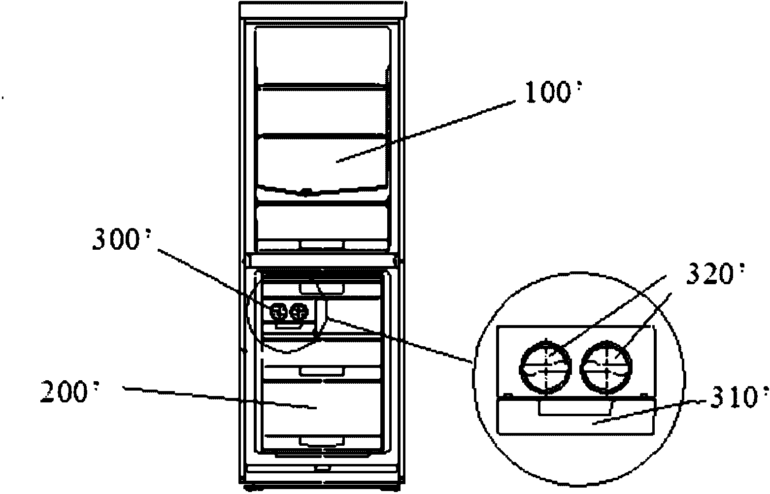 Manual operation ice machine and refrigerator with same