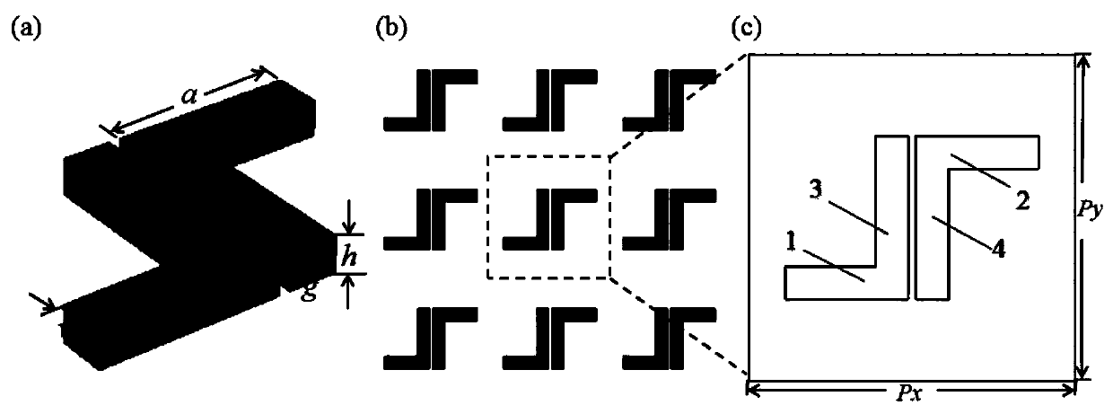 Micro-nano metal structure for realizing circular dichroism and application thereof