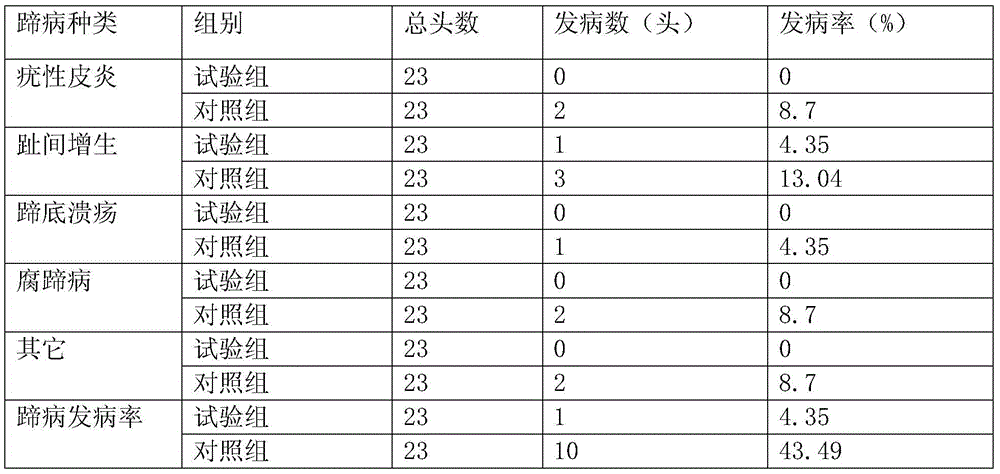 Biological and environment-friendly cow hoof bath lotion and preparation method thereof