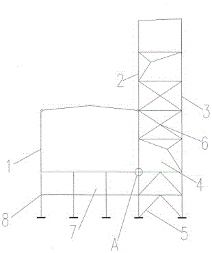 Anti-earthquake thermal power plant main plant house reinforced concrete frame bent and construction method thereof